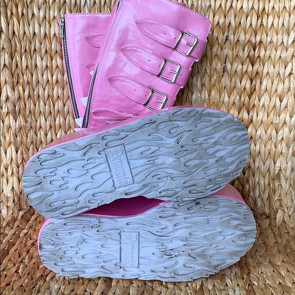 ❣️Sold❣️Pink Demonia Trinity Knee High Boots 8M - Picture 8 of 8